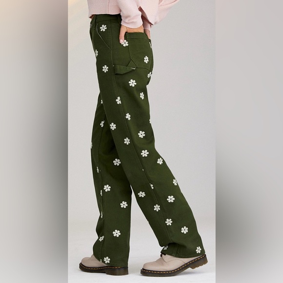 PacSun Stamped Floral Boyfriend Carpenter Pants - Picture 3 of 9